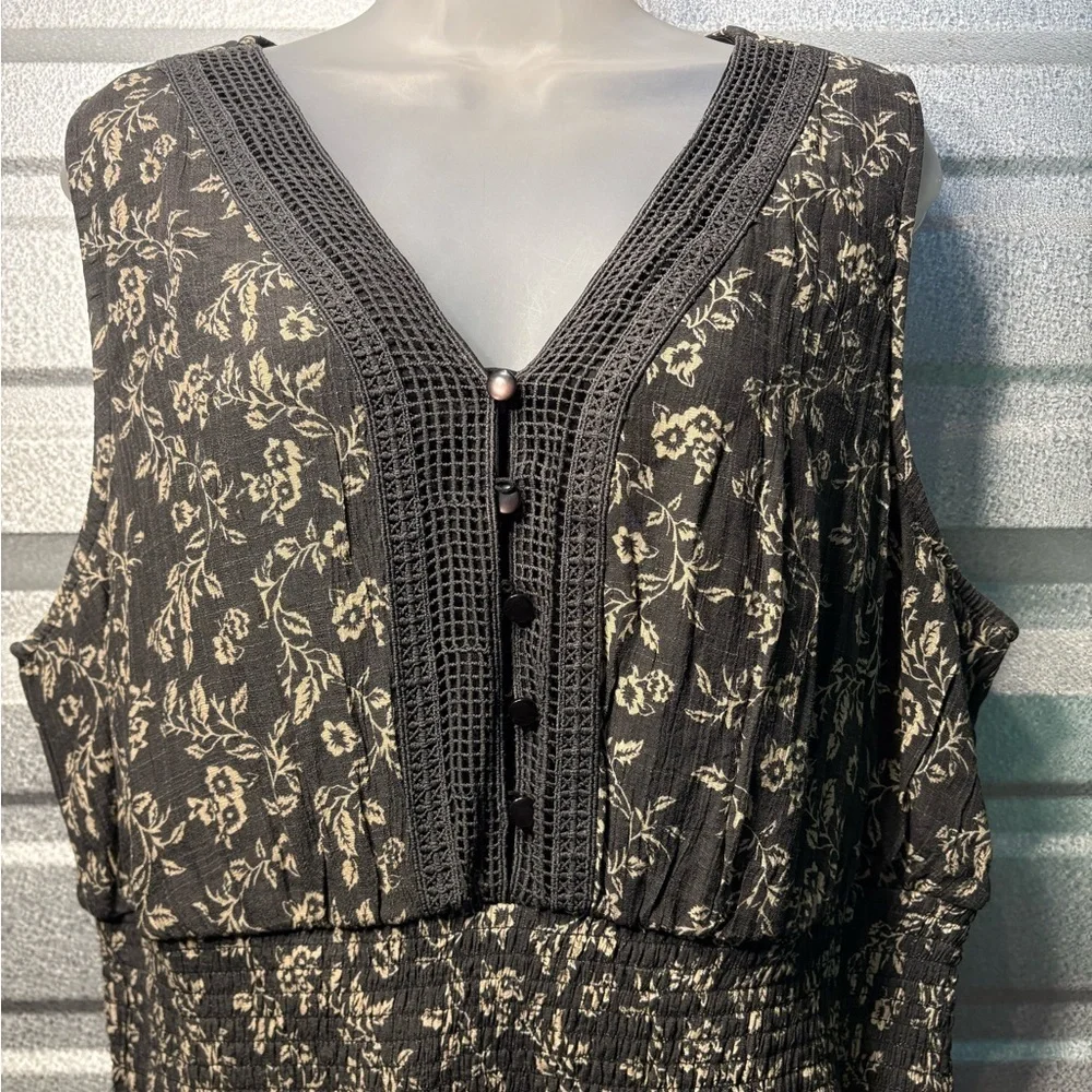 Lole Black and Cream Floral Maxi Dress - Picture 3 of 5
